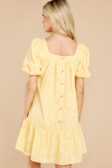 12 Soft Smiles Yellow Floral Print Dress at reddress.com