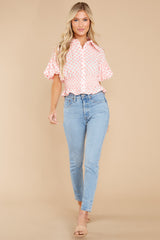 5 Simply Swoon Pink Floral Embroidered Top at reddress.com