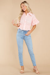 2 Simply Swoon Pink Floral Embroidered Top at reddress.com