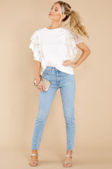 2 Whispers Of Love White Lace Top at reddress.com