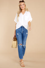 4 Work To Play White Button Up Top at reddress.com