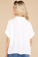 9 Work To Play White Button Up Top at reddress.com