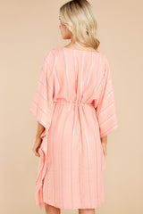 8 Paradise Passion Coral And Silver Stripe Dress at reddress.com