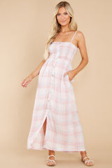 1 The Sweetest Reveal Pink and Blue Plaid Dress at reddress.com