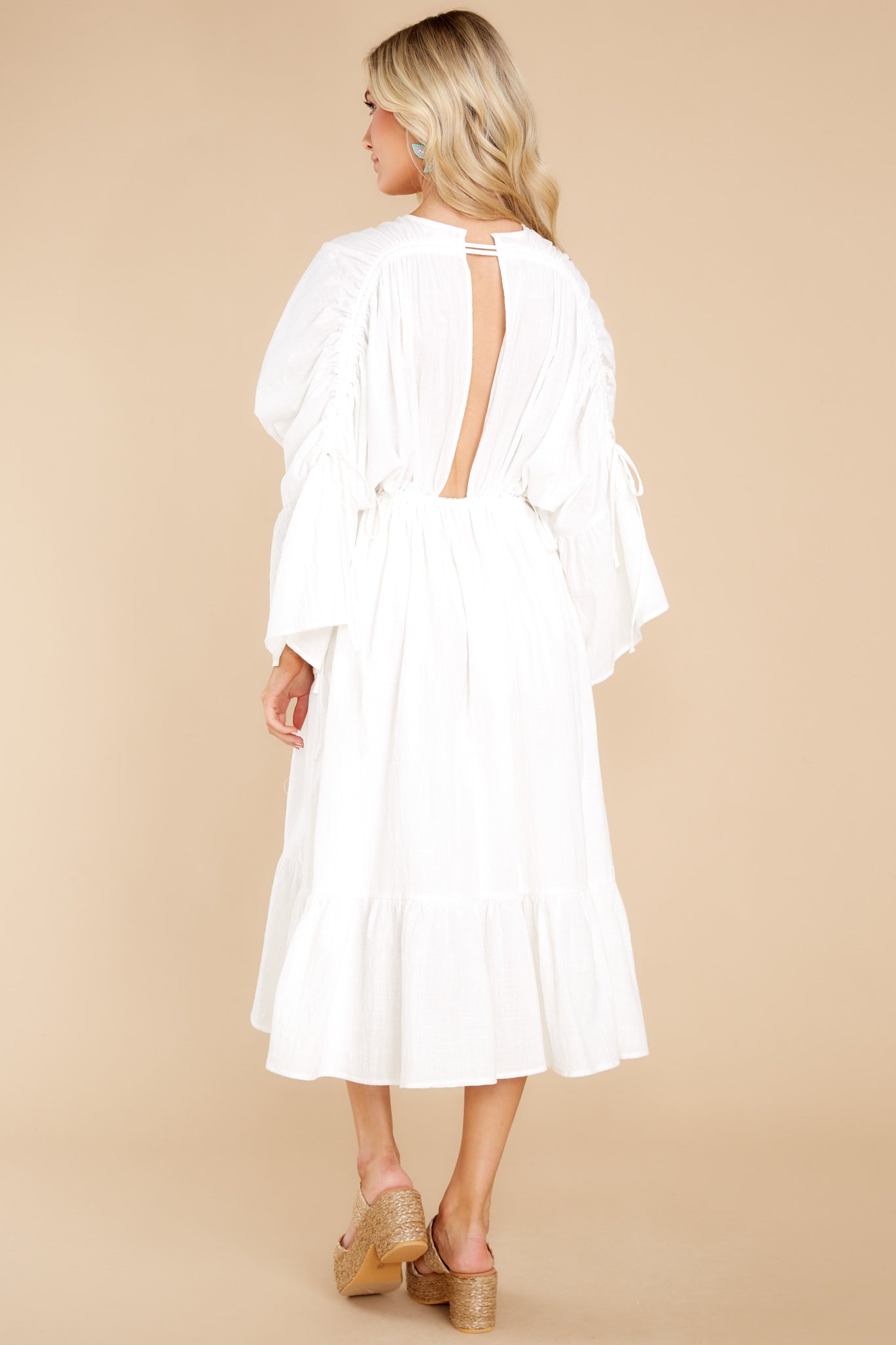 7 Always True White Midi Dress at reddress.com