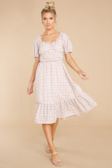 1 Sweeter Than Before Clay Multi Gingham Dress at reddress.com