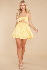 1 Gathering In The Garden Yellow Floral Print Dress at reddress.com