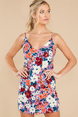 5 Sweetest Fantasy Indigo Blue Multi Floral Print Dress at reddress.com