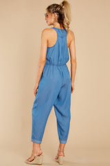 7 Never Without Me Medium Chambray Jumpsuit at reddress.com