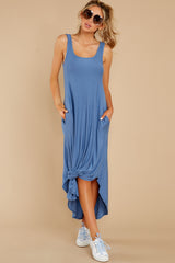 7 Got A Good Feeling Denim Blue Maxi Dress at reddress.com