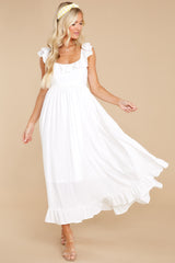 7 Your Dream Girl White Midi Dress at reddress.com