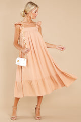 2 So You Hear Antique Peach Midi Dress at reddress.com