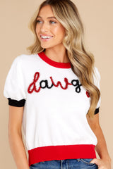 6 Dawgs White Sweater at reddress.com