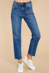 3 What You Admire Medium Wash Straight Jeans at reddress.com