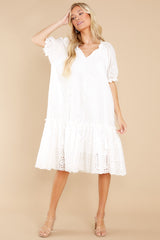 3 Time For A Toast White Eyelet Midi Dress at reddress.com