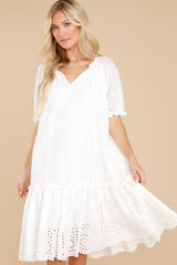 5 Time For A Toast White Eyelet Midi Dress at reddress.com