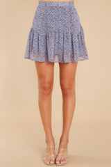 3 Sassy Spirit Blue Floral Print Skirt at reddress.com