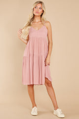 4 Little Moments Mauve Pink Print Dress at reddress.com