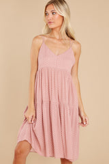 5 Little Moments Mauve Pink Print Dress at reddress.com