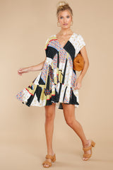 3 Getting Your Attention White Multi Print Dress at reddress.com