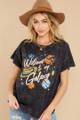 8 Welcome To My Galaxy Charcoal Tee at reddress.com