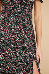 7 A Daydream Away Black Floral Print Maxi Dress at reddress.com