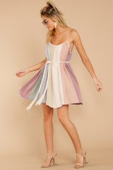 1 What I See Blush Multi Stripe Dress at reddress.com