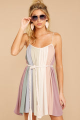 9 What I See Blush Multi Stripe Dress at reddress.com