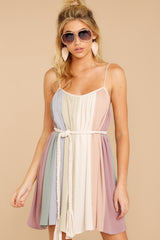10 What I See Blush Multi Stripe Dress at reddress.com