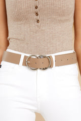 1 Stop The Show Taupe Belt at reddress.com