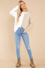 2 Half And Half Ivory And Oatmeal Sweater at reddress.com