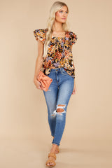 3 The Perfect Answer Black Multi Floral Top at reddress.com