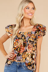 6 The Perfect Answer Black Multi Floral Top at reddress.com