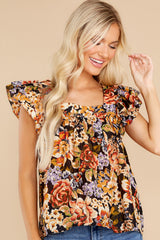 7 The Perfect Answer Black Multi Floral Top at reddress.com