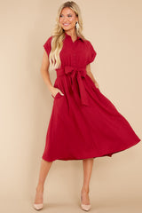 1 When You Arrive Cranberry Midi Dress at reddress.com