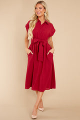 2 When You Arrive Cranberry Midi Dress at reddress.com