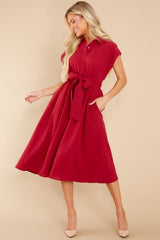 3 When You Arrive Cranberry Midi Dress at reddress.com