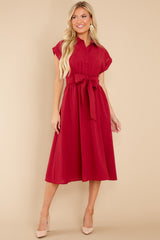 5 When You Arrive Cranberry Midi Dress at reddress.com