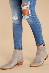 1 Seen You Before Grey Ankle Booties at reddress.com