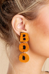 1 Spooky Spirit Orange Beaded Earrings at reddress.com