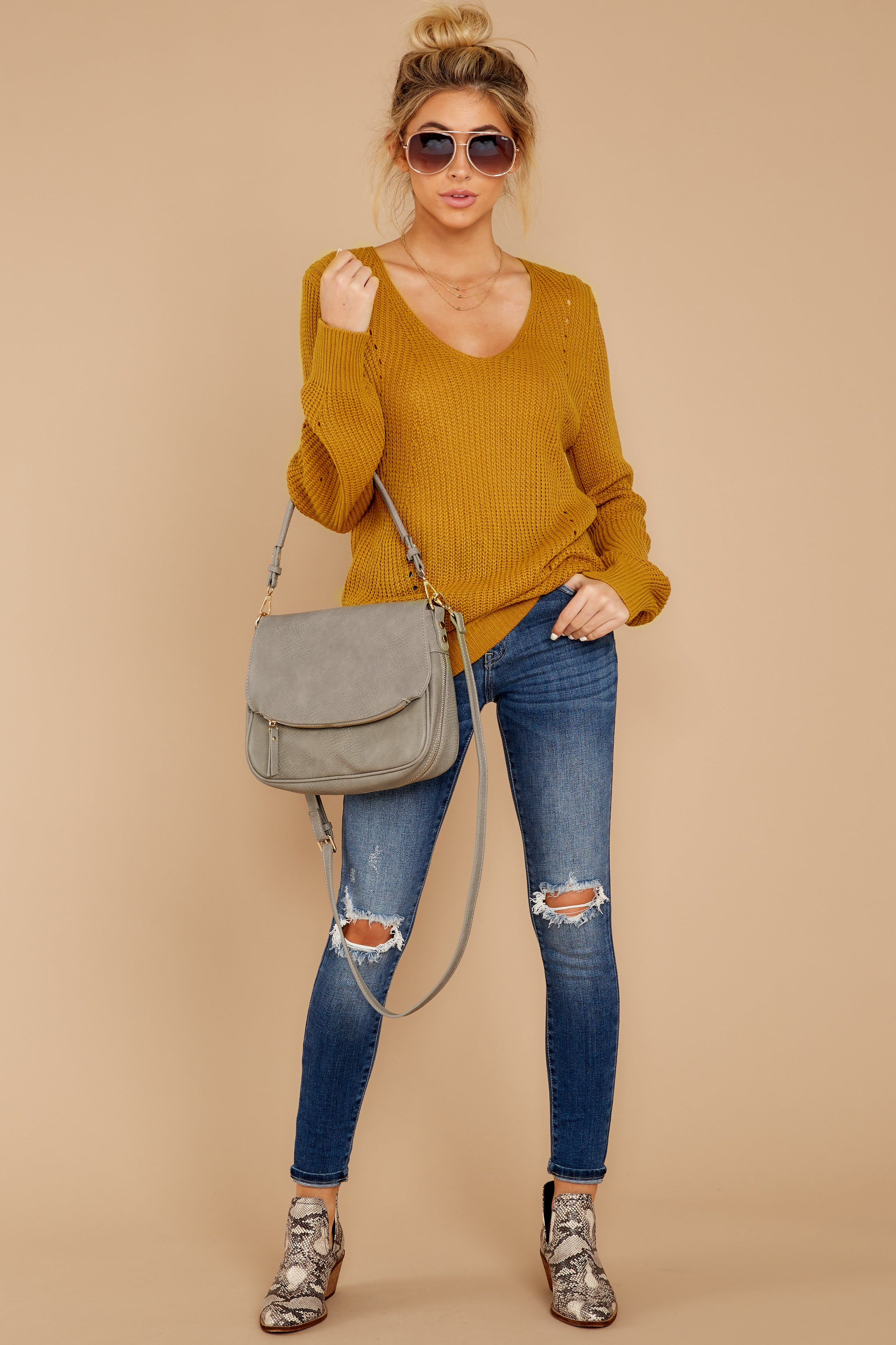1 Time For This Goldenrod Sweater at reddress.com