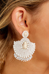 1 Thinking It Through White Earrings at reddress.com