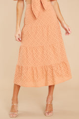 1 Unimaginably Interested Apricot Maxi Skirt at reddress.com