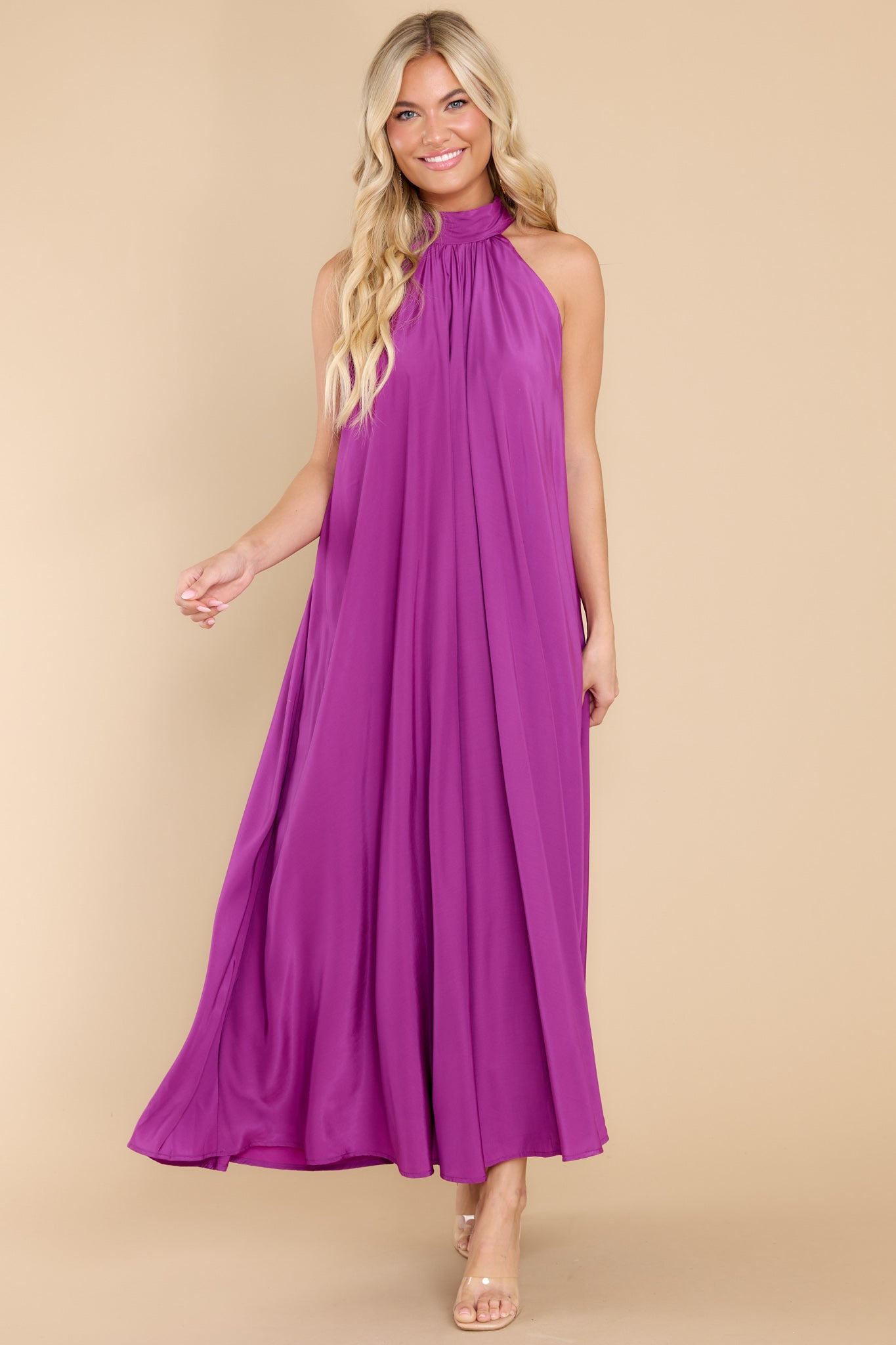 Lovely Bright Purple Tiered Maxi Dress - Colors Of Fall | Red Dress