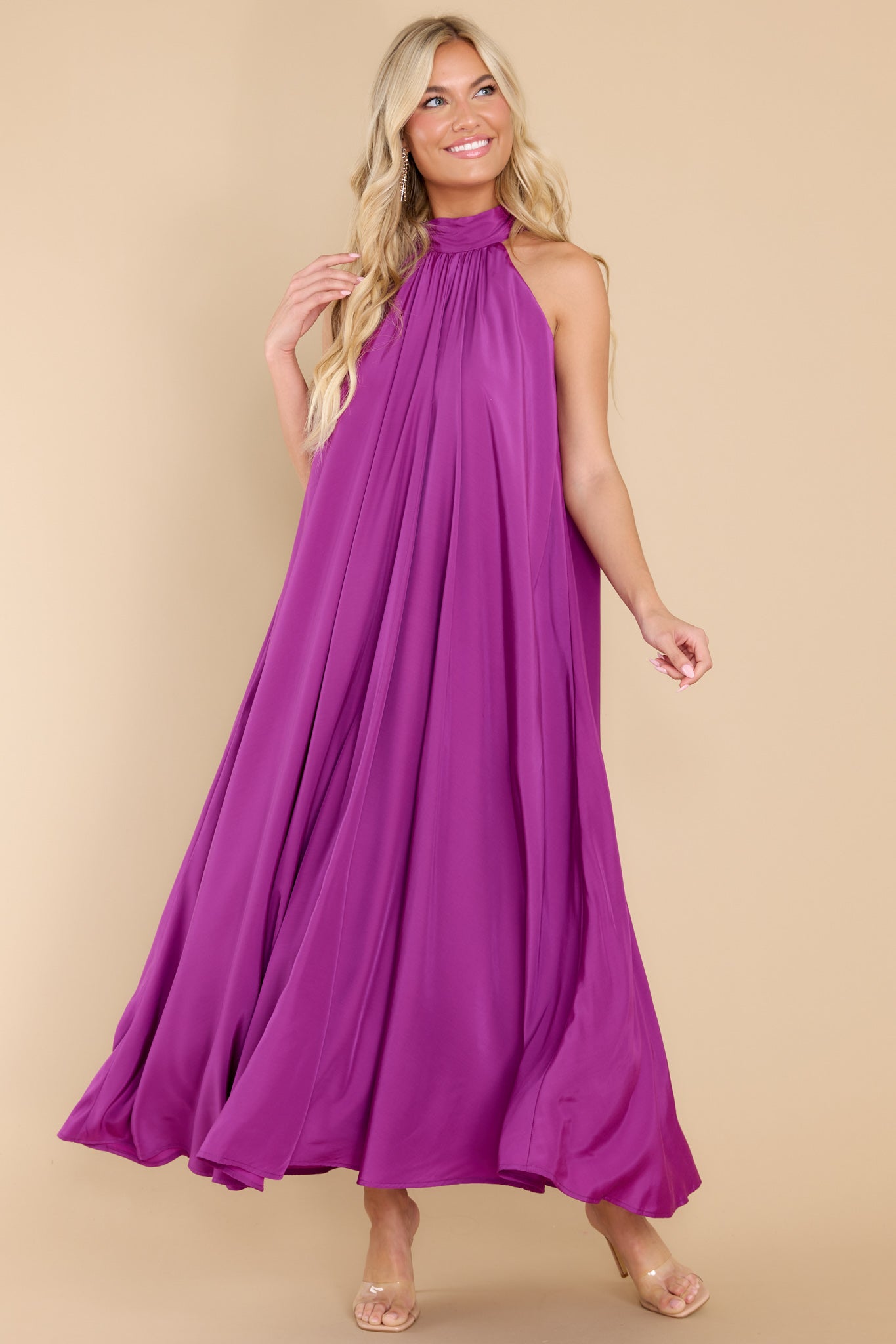 Lovely Bright Purple Tiered Maxi Dress - Colors Of Fall | Red Dress