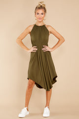 5 Unbelievable Beauty Olive Midi Dress at reddress.com