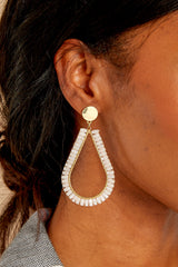 1 Stop And Drop Ivory Earrings at reddress.com