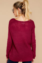 10 Through The Window Sangria Sweater at reddress.com