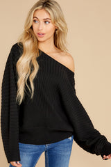 1 News For You Black Sweater at reddress.com