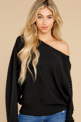 6 News For You Black Sweater at reddress.com